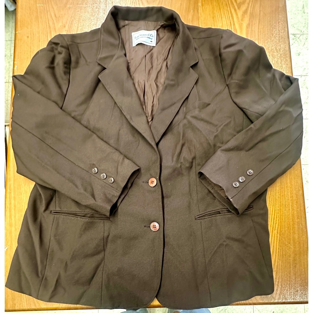 Vintage Levi Strauss & Co Womens Brown Two Button Blazer Jacket Lined L Large